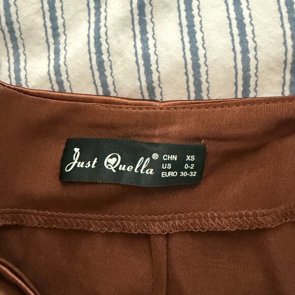 Just Quella Shiny Brown Mini Bodycon Dress - Picture 3 of 3